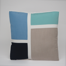Load image into Gallery viewer, Sunbrella Blocks Pillow in Air Blue/Glacier