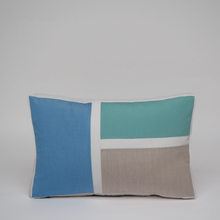 Load image into Gallery viewer, Sunbrella Blocks Lumbar Pillow in Air Blue/Glacier