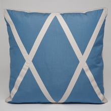 Load image into Gallery viewer, Sunbrella Large Trellis Pillow in Air Blue/White