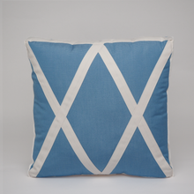 Load image into Gallery viewer, Sunbrella Trellis Pillow in Air Blue/White