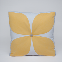 Load image into Gallery viewer, Sunbrella Flower Pillow in Buttercup/Flax