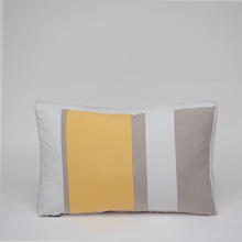 Load image into Gallery viewer, Sunbrella Multi Stripe Lumbar Pillow in Buttercup/Flax