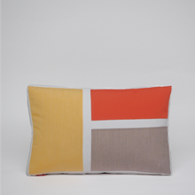 Load image into Gallery viewer, Sunbrella Blocks Lumbar Pillow in Buttercup/Melon