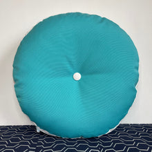 Load image into Gallery viewer, Sunbrella Hero Circle Pillow in Aruba/White