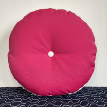 Load image into Gallery viewer, Sunbrella Hero Circle Pillow in Hot Pink/White