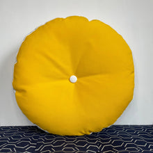 Load image into Gallery viewer, Sunbrella Hero Circle Pillow in Sunflower/White
