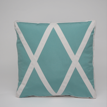 Load image into Gallery viewer, Sunbrella Trellis Pillow in Glacier/White