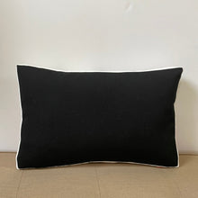 Load image into Gallery viewer, Sunbrella Duo Stripe Lumbar Pillow in Flax/Black