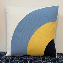 Load image into Gallery viewer, Sunbrella Groove Pillow in Air Blue/Buttercup
