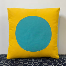 Load image into Gallery viewer, Sunbrella Dot Pillow in Sunflower/Aruba