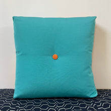 Load image into Gallery viewer, Sunbrella Cube Pillow in Tangerine/Aruba/Sunflower