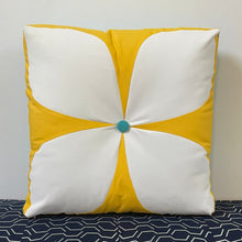 Load image into Gallery viewer, Sunbrella Mod Flower Pillow in Sunflower/Aruba