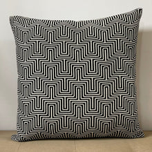 Load image into Gallery viewer, Sunbrella Pop Square Pillow in Key Figure Onyx