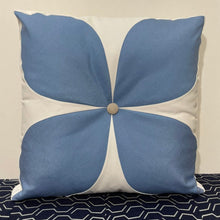 Load image into Gallery viewer, Sunbrella Flower Pillow in Air Blue/Flax