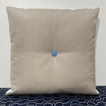 Load image into Gallery viewer, Sunbrella Flower Pillow in Air Blue/Flax