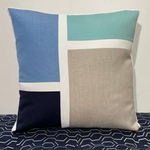 Load image into Gallery viewer, Sunbrella Blocks Pillow in Air Blue/Glacier
