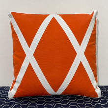 Load image into Gallery viewer, Sunbrella Trellis Pillow in Melon/White