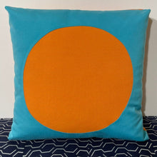 Load image into Gallery viewer, Sunbrella Dot Pillow in Aruba/Tangerine