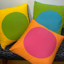 Load image into Gallery viewer, Sunbrella Dot Pillow in Aruba/Tangerine