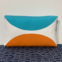 Load image into Gallery viewer, Sunbrella Eclipse Lumbar Pillow in Aruba/Tangerine