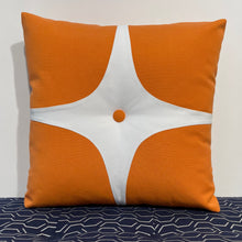 Load image into Gallery viewer, Sunbrella Astro Pillow in Tangerine/White