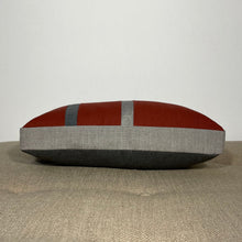 Load image into Gallery viewer, Sunbrella Duo Stripe Lumbar Pillow in Henna