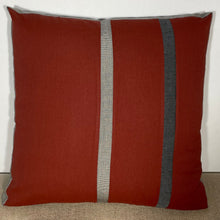 Load image into Gallery viewer, Sunbrella Duo Stripe Large Pillow in Henna