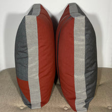Load image into Gallery viewer, Sunbrella Aerial Large Pillow in Henna/Charcoal