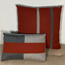 Load image into Gallery viewer, Sunbrella Duo Stripe Large Pillow in Henna