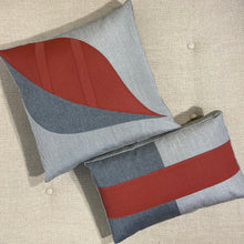 Load image into Gallery viewer, Sunbrella Leaf Pillow in Henna/Charcoal