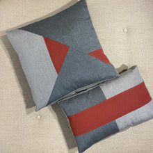 Load image into Gallery viewer, Sunbrella Aerial Pillow in Henna/Charcoal