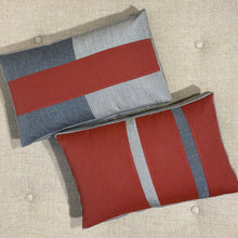 Load image into Gallery viewer, Sunbrella Duo Stripe Lumbar Pillow in Henna
