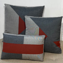 Load image into Gallery viewer, Sunbrella Aerial Large Pillow in Henna/Charcoal