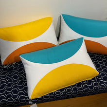Load image into Gallery viewer, Sunbrella Eclipse Lumbar Pillow in Aruba/Sunflower