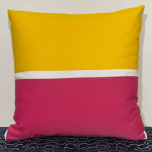 Load image into Gallery viewer, Sunbrella Horizon Large Pillow in Sunflower/Hot Pink