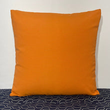 Load image into Gallery viewer, Sunbrella Hero Solid Square Pillow with or without Buttons in Tangerine