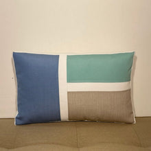 Load image into Gallery viewer, Sunbrella Blocks Lumbar Pillow in Air Blue/Glacier