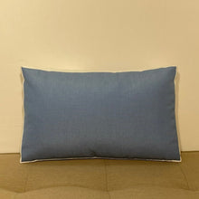 Load image into Gallery viewer, Sunbrella Multi Stripe Lumbar Pillow in Air Blue/Flax