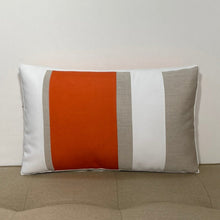 Load image into Gallery viewer, Sunbrella Multi Stripe Lumbar Pillow in Melon/Flax