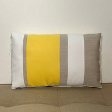 Load image into Gallery viewer, Sunbrella Multi Stripe Lumbar Pillow in Buttercup/Flax