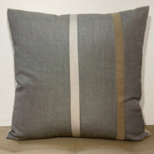Load image into Gallery viewer, Sunbrella Duo Stripe Large Pillow in Flint