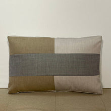 Load image into Gallery viewer, Sunbrella Tiles Lumbar Pillow in Flint/Heather Beige