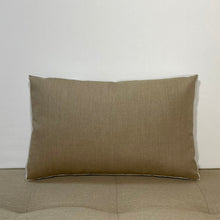 Load image into Gallery viewer, Sunbrella Tiles Lumbar Pillow in Flint/Heather Beige