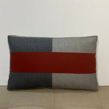 Load image into Gallery viewer, Sunbrella Tiles Lumbar Pillow in Henna/Charcoal