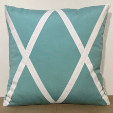 Load image into Gallery viewer, Sunbrella Large Trellis Pillow in Glacier/White