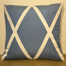 Load image into Gallery viewer, Sunbrella Large Trellis Pillow in Air Blue/White