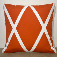 Load image into Gallery viewer, Sunbrella Large Trellis Pillow in Melon/White