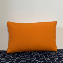 Load image into Gallery viewer, Sunbrella Hero Solid Lumbar Pillow with or without Buttons in Tangerine