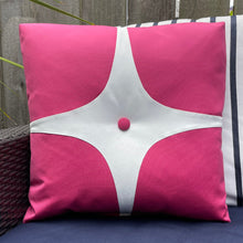 Load image into Gallery viewer, Sunbrella Astro Pillow in Hot Pink/White