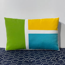 Load image into Gallery viewer, Sunbrella Blocks Lumbar Pillow in Aruba/Macaw